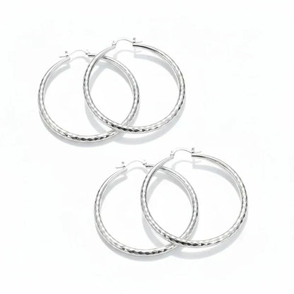 🎉 BUY 1 GET 1 FREE 🎁 Diamond-Cut Hoop Earrings for Women – Elegant, Sparkling 💎ond-Cut Hoop Earrings for Women