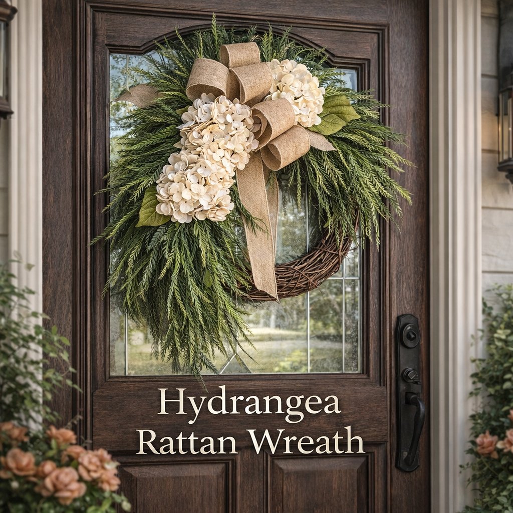 🌸Handcrafted Hydrangea Wreath – The Perfect All-Season Front Door Decor