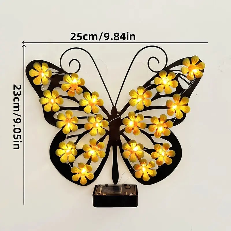 🔥Outdoor Metal Butterfly Wall Art Decorative Solar Light