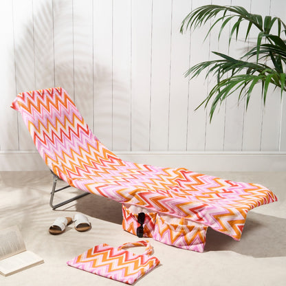 🏖️Summer Hot Sale🌞🌊Sun Lounger Towel in Bag with Pockets Storage