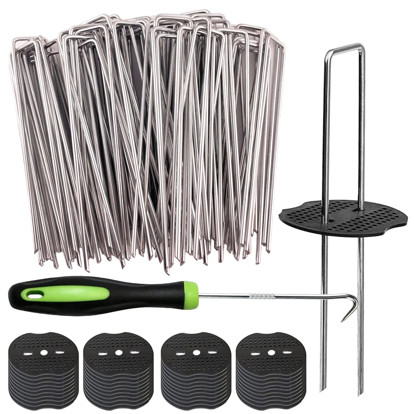 🌿🔩Galvanized Landscape Staples – Heavy Duty Garden Stakes for Weed Barrier & Irrigation