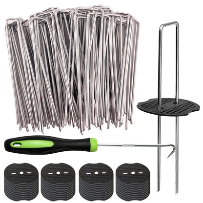 🌿🔩Galvanized Landscape Staples – Heavy Duty Garden Stakes for Weed Barrier & Irrigation