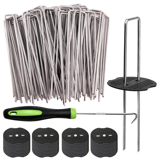🌿🔩Galvanized Landscape Staples – Heavy Duty Garden Stakes for Weed Barrier & Irrigation