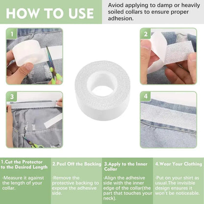 2 Rolls Sweat Pads Collar Protectors