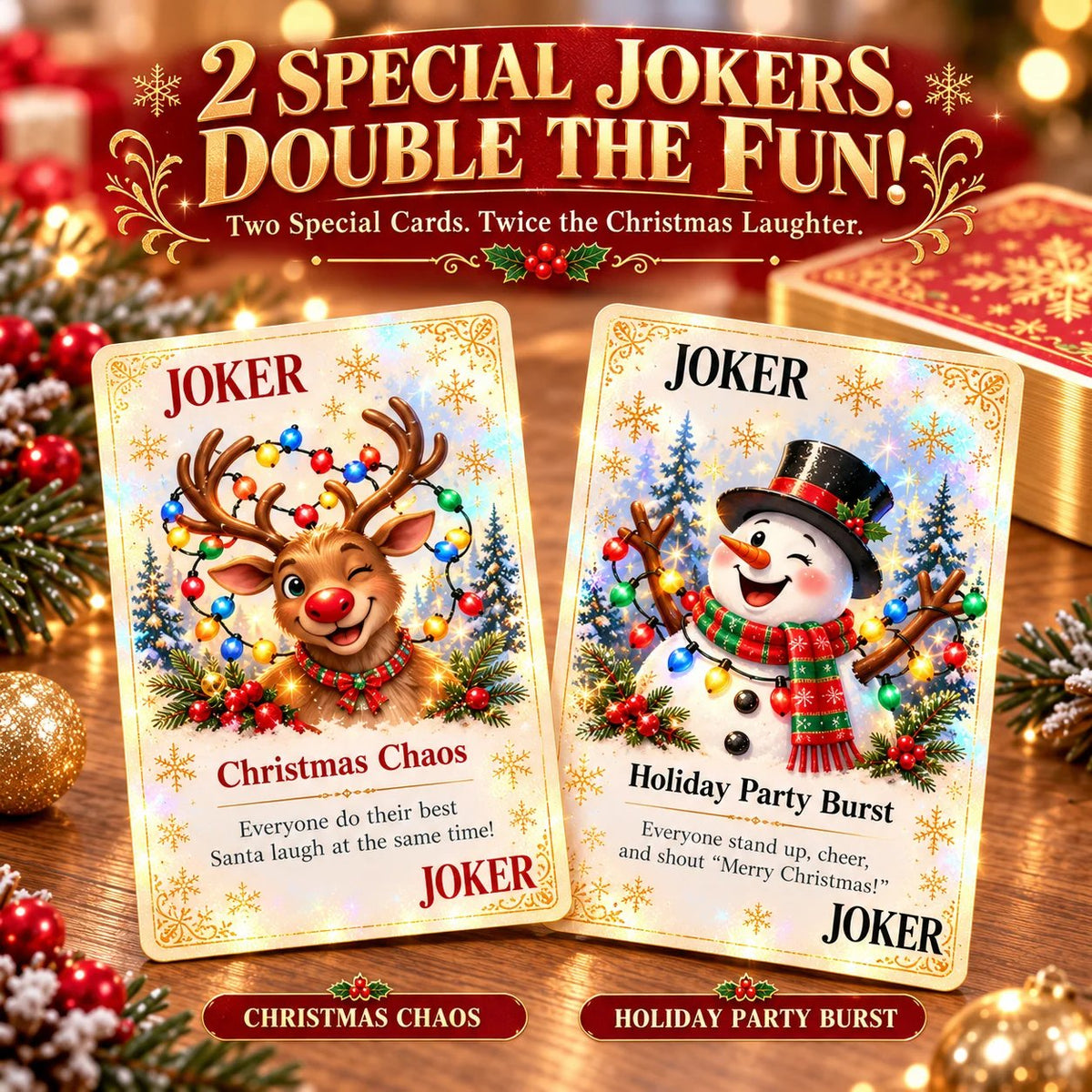🃏🎅 Christmas Holiday Cheer Playing Cards - Make Your Christmas Game Night More Fun!