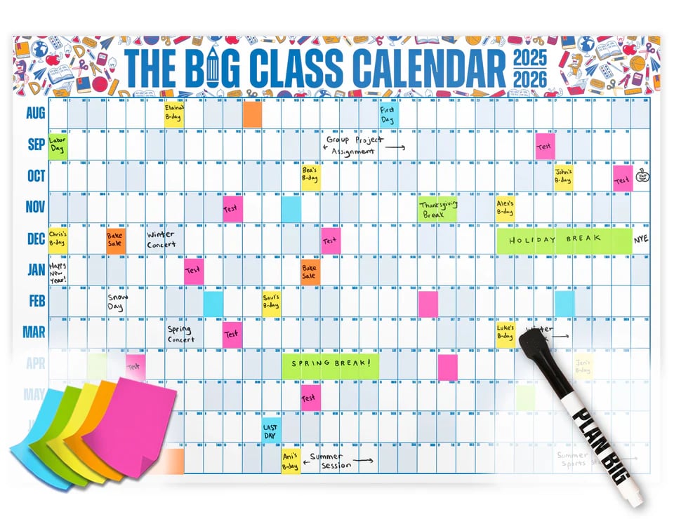 📚 Back-to-School Sale — 49% OFF Today!💥📅The Big Class Calendar - Academic Year 2026-2027