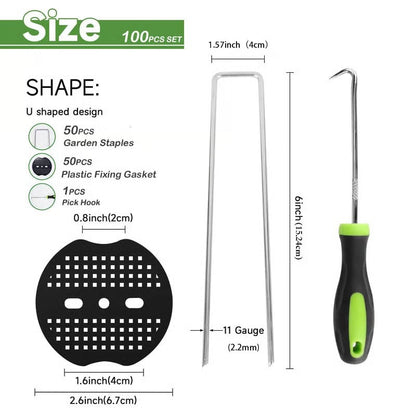🌿🔩Galvanized Landscape Staples – Heavy Duty Garden Stakes for Weed Barrier & Irrigation