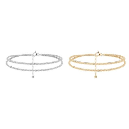 💜 BUY 1 GET 1 FREE 💜 Dainty Layered Waterproof Anklet – Adjustable Silver Chain, Hypoallergenic & Perfect for Summer 🌊