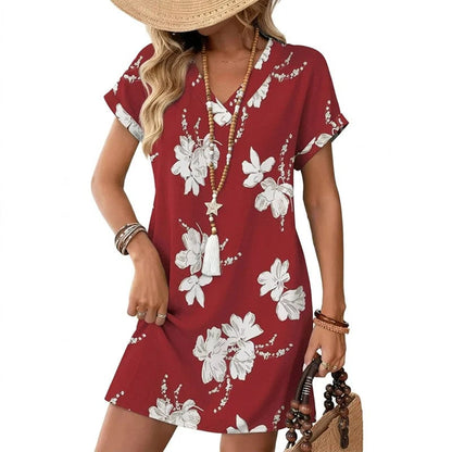 🎁48% OFF💥Women's Summer Casual V-Neck T-Shirt Dress