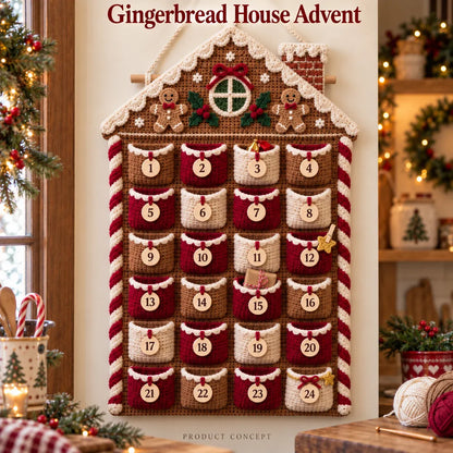 ⏳ 🧶 DIY Crochet Advent Calendar Kit | 24 Refillable Pockets, 4 Christmas Characters & Complete Crochet Materials 🎄