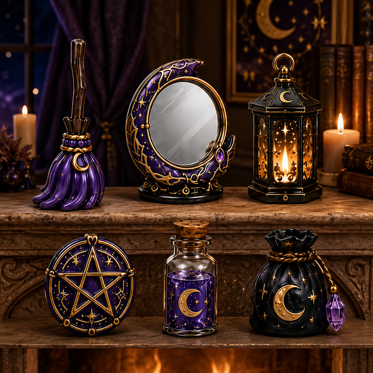 Crystal Witch Advent Calendar 2027 – 24 Days of Magical Crystal Miniatures, Mystical Witchy Collectibles & Enchanting Gifts for Fantasy Lovers, Acrylic Charms Blind Box
