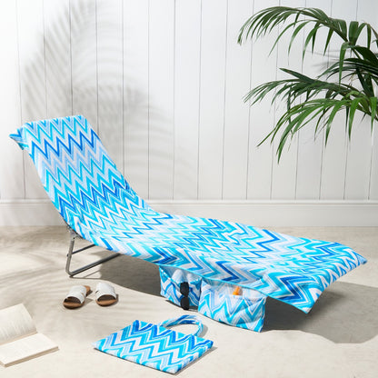 🏖️Summer Hot Sale🌞🌊Sun Lounger Towel in Bag with Pockets Storage