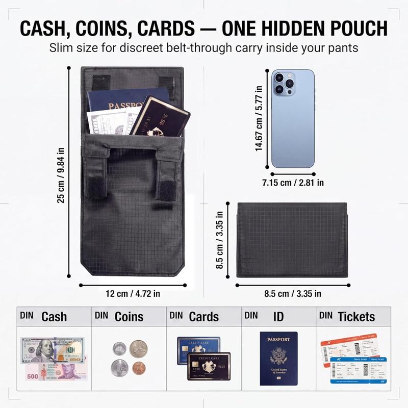 💳 Hidden Passport Pouch for Airport Days and City Exploring