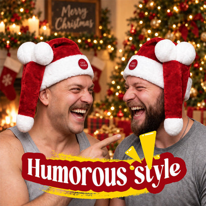 ✨🎅 Animated Naughty Santa Hat | Funny Christmas Party Hat✨
