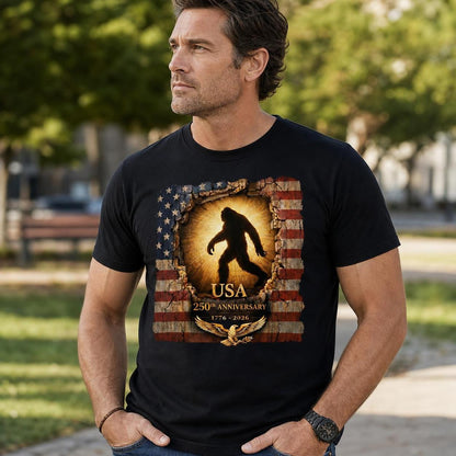 USA 250th Anniversary Bigfoot Patriotic T-Shirt