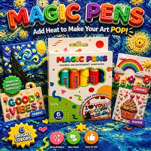🌟Magic Puffy Pens – Draw 3D with one stroke!🎄DIY Bubble Popcorn Drawing Pens