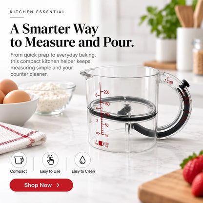 🥄 MeasureMate 4-in-1 Adjustable Measuring Cup – One Cup for Every Recipe