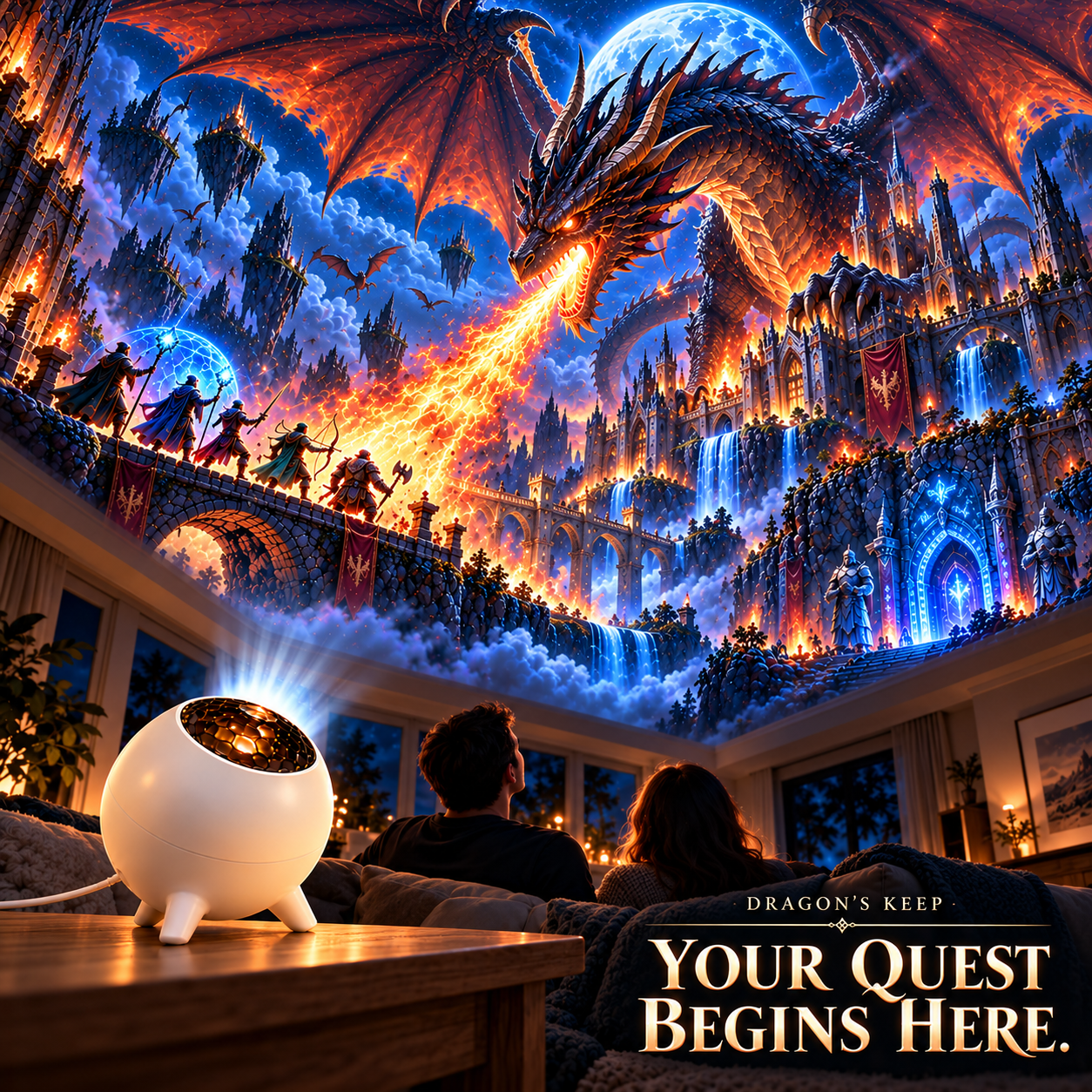 Fantasy dragon projector detail