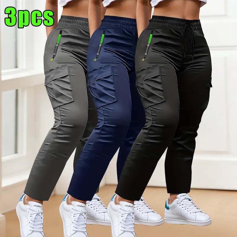 3-Pack women's multi-pocket slim-fit overalls