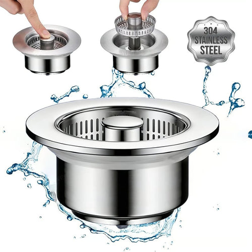 Upgraded 3 in 1 Kitchen Sink Drain Strainer