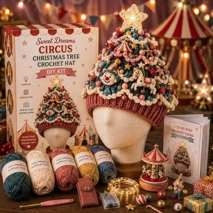 🎄Complete Light-Up Christmas Tree Crochet Hat DIY Kit