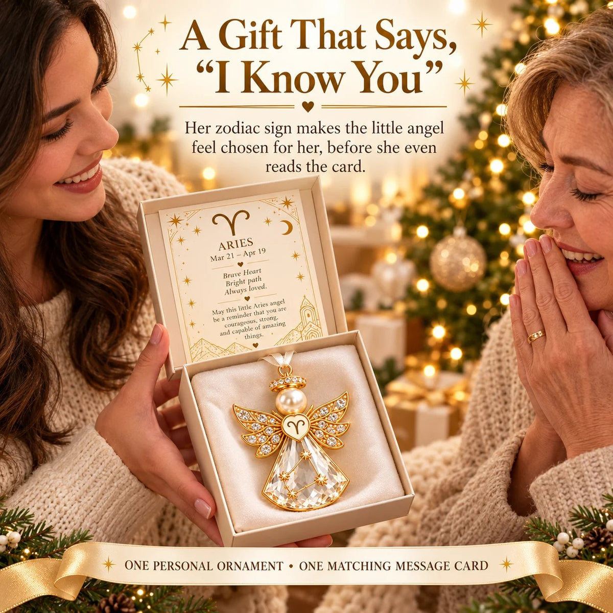 👼 Christmas Zodiac Guardian Angel Keepsake | 12 Signs with Jewel-Toned Designs & Meaningful Gift Cards ✨