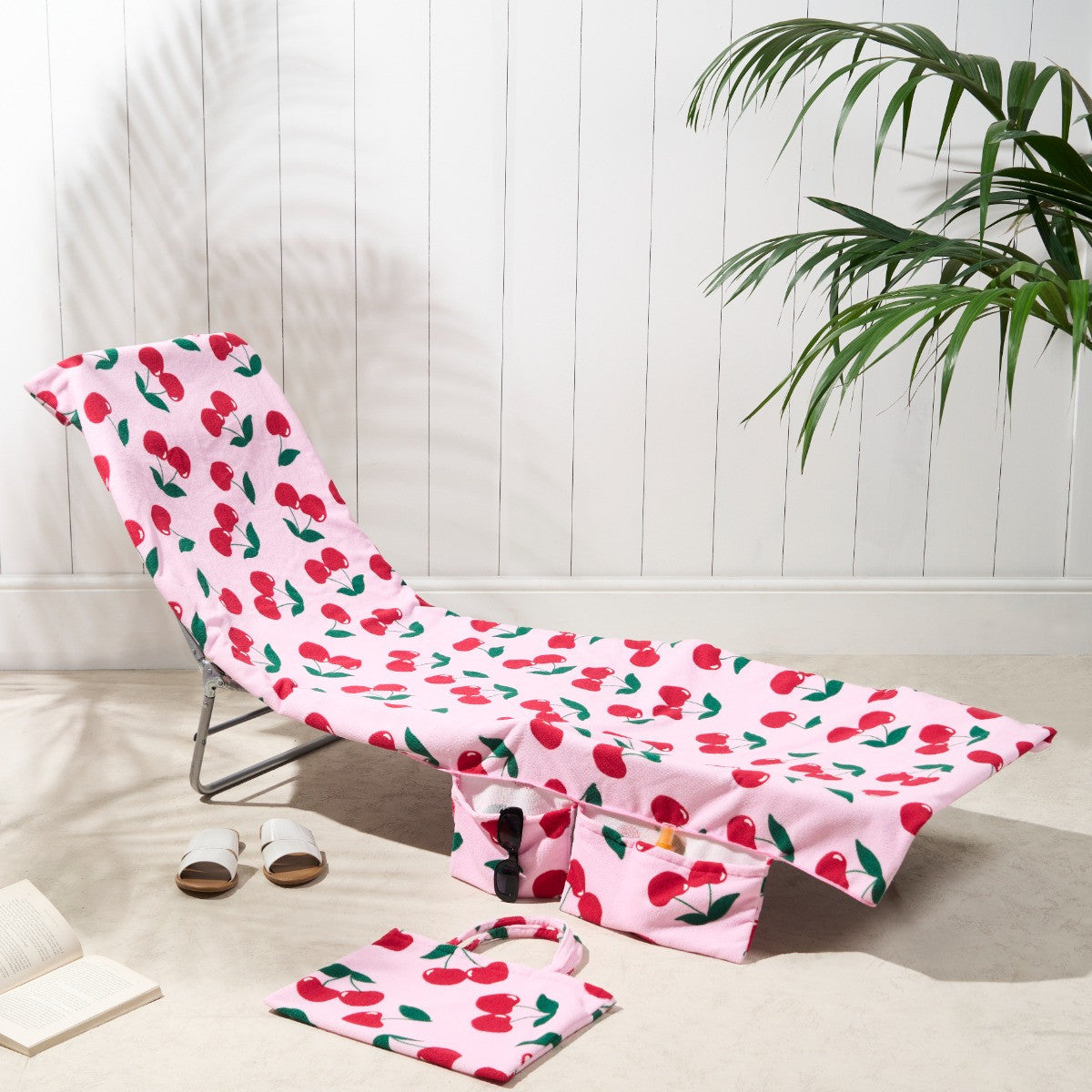 🏖️Summer Hot Sale🌞🌊Sun Lounger Towel in Bag with Pockets Storage