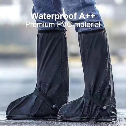 Waterproof rain boots with non-slip zippers and reflective features. Heavy-duty reusable rain boots suitable for men and women.