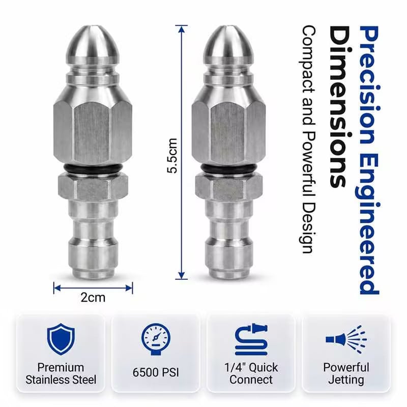 🔧Stainless Steel Powerful Pipe Sewer Cleaning and Unclogging Nozzle