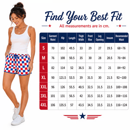 🇺🇸 Patriotic Checkered Casual Shorts for Women