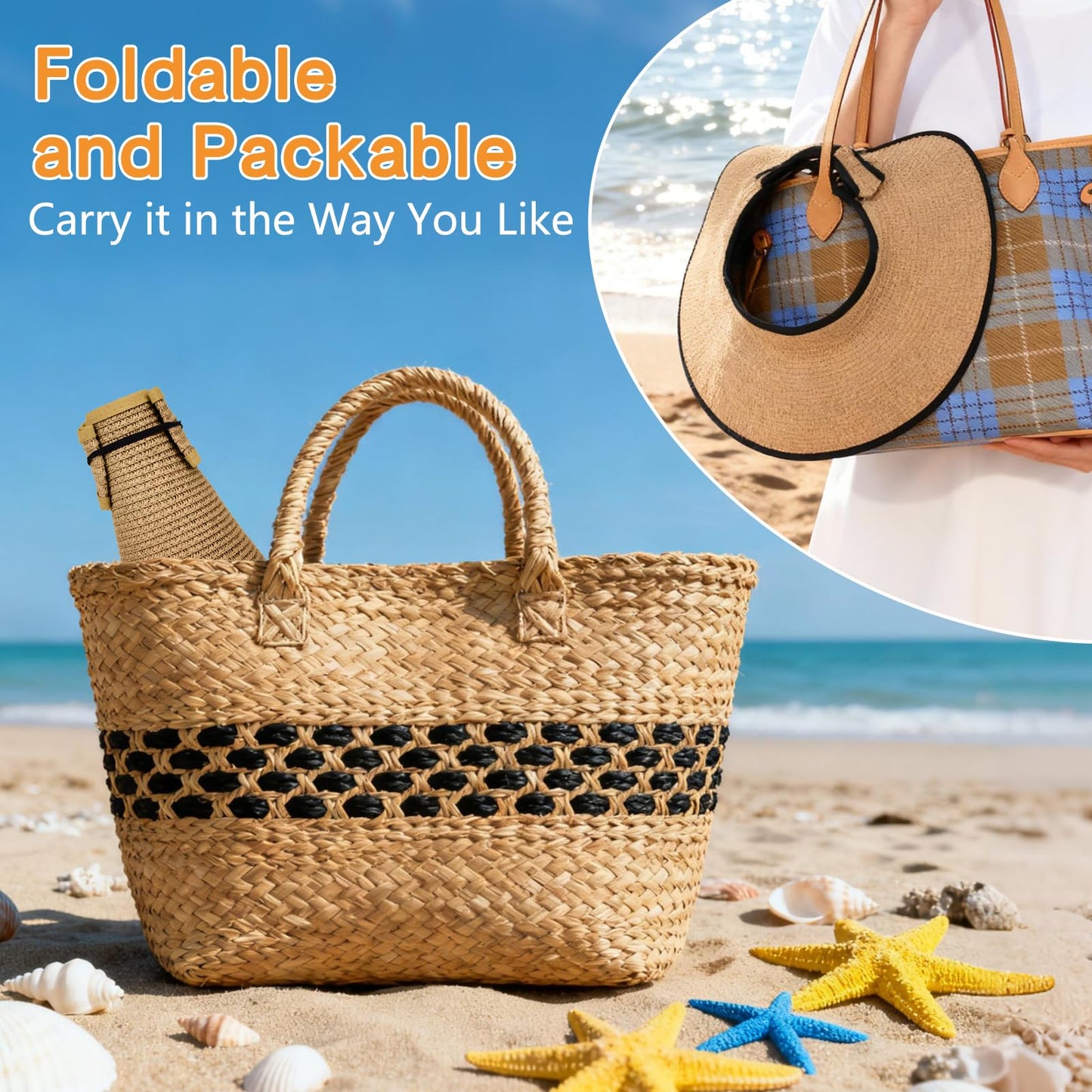 Women's Solid Color Cute Bow Design Wide Brim Straw Hat
