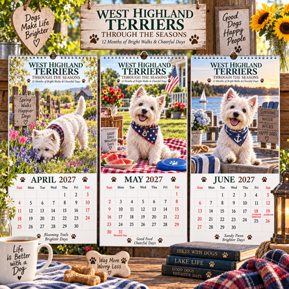 ✨🌲2027 West Highland Terriers Through The Seasons Calendar🐶