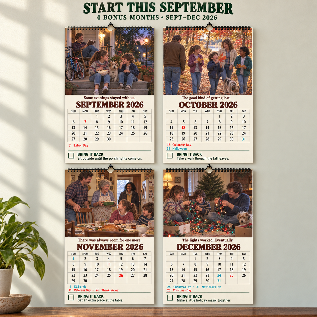 Be Home by Dark 2027 Wall Calendar – 16 Months of American Childhood Memories