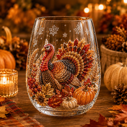 🍂Autumn Harvest 3D Glass Cup Gift Set – 6 Festive Designs