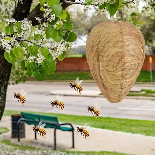 🐝Outdoor Hanging Fake Hornet Nest, Natural Wasp Repellent (8.6*11 inch)👍