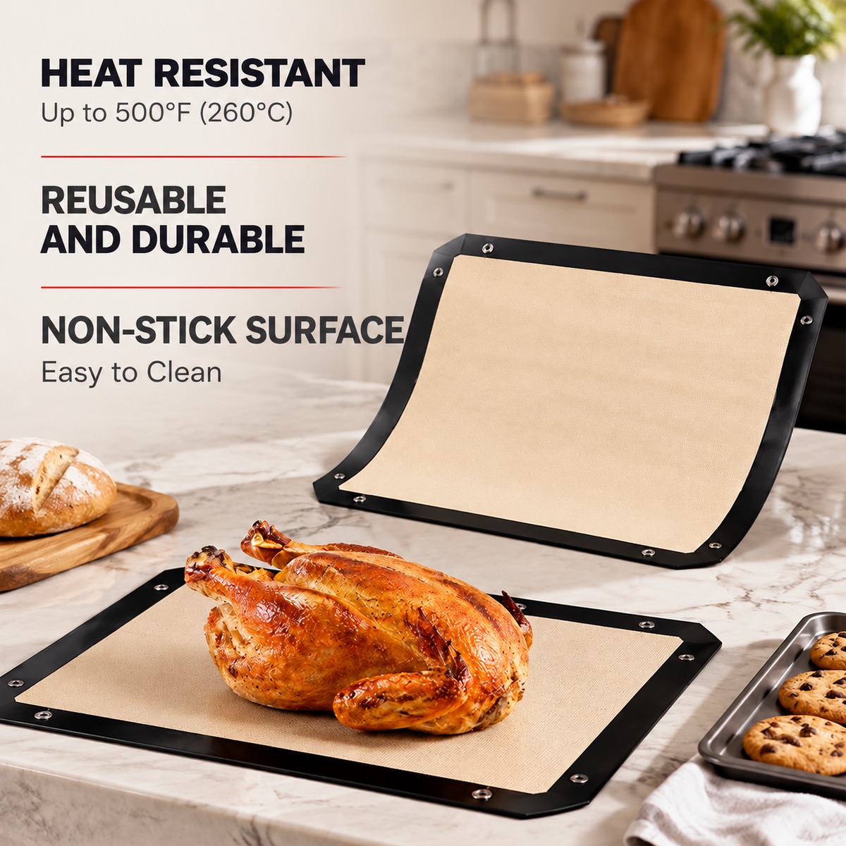🍗 Baking mat with snap fasteners