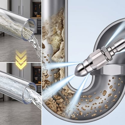🔧Stainless Steel Powerful Pipe Sewer Cleaning and Unclogging Nozzle