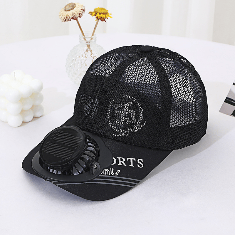 Solar Powered Fan Baseball Hat🧢Breathable🍃Solar Power & USB Charging Fan