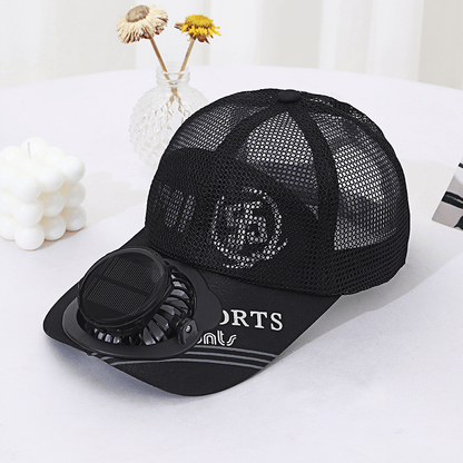 Solar Powered Fan Baseball Hat🧢Breathable🍃Solar Power & USB Charging Fan