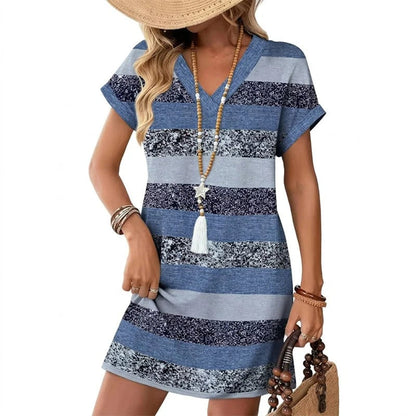 🎁48% OFF💥Women's Summer Casual V-Neck T-Shirt Dress