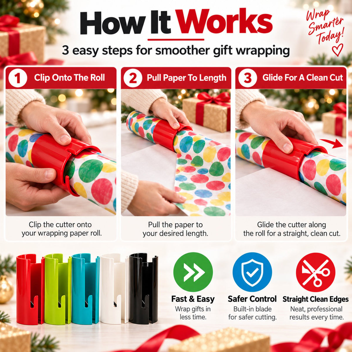 Gift wrapping paper slicer
