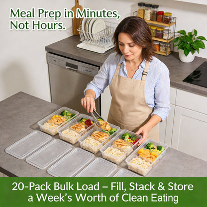 🍱 20-Pack 17 oz Small Meal Prep Containers