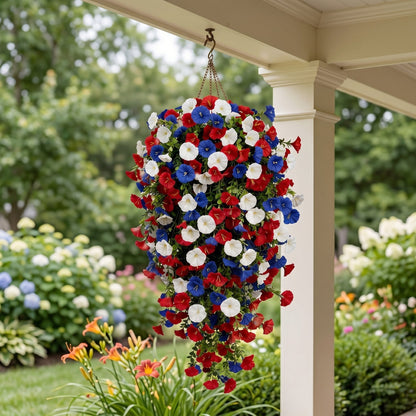🏆Flash Sale-49% OFF⚡ 50K+ SOLD! Red, White & Blue Artificial Morning Glory Hanging Vines