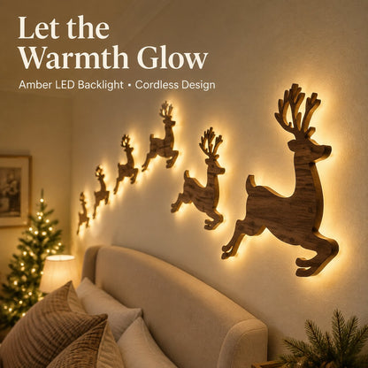 ✨Light-Up Wooden Reindeer | Warm Amber Glow | Zero-Tool Holiday Magic
