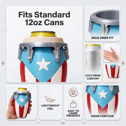 🪘Conga-Style Can Holder – Celebrate Caribbean Pride, One Sip at a Time