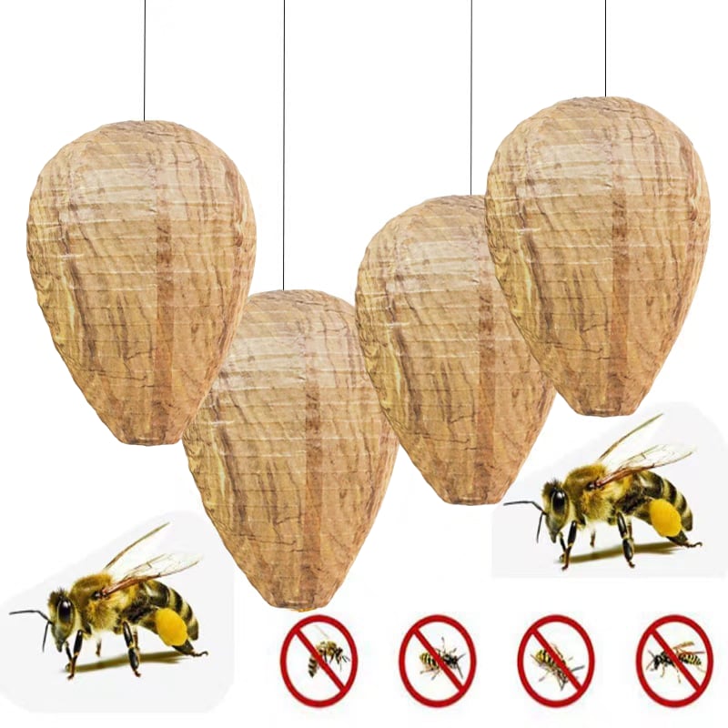 🐝Outdoor Hanging Fake Hornet Nest, Natural Wasp Repellent (8.6*11 inch)👍