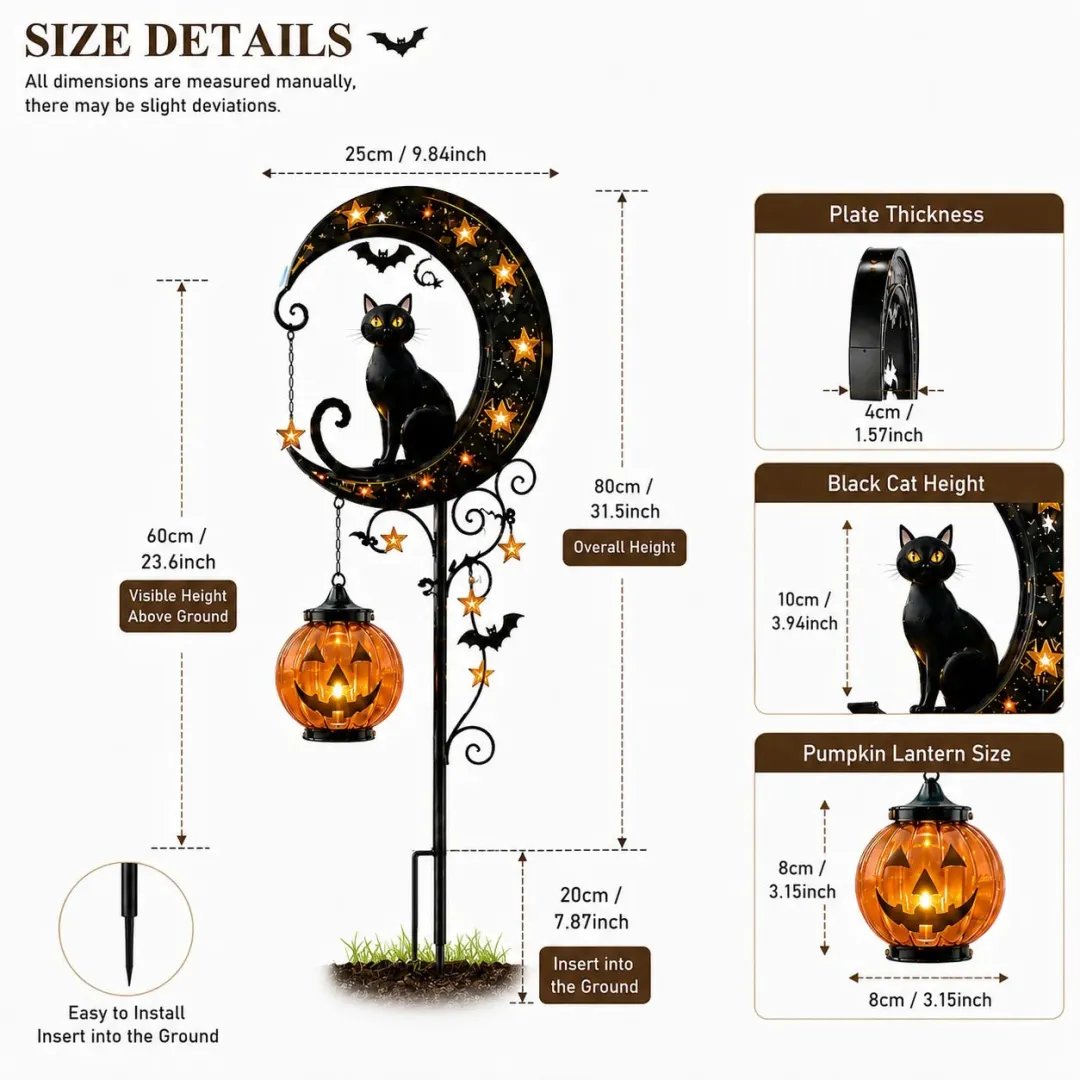 (🎁Halloween Early Bird Special Sale 49% OFF)🎃🐈🌙Pumpkin Moon Garden Stake Light