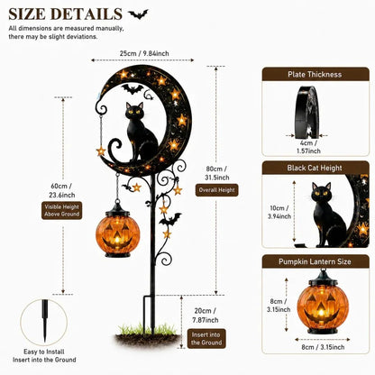 (🎁Halloween Early Bird Special Sale 49% OFF)🎃🐈🌙Pumpkin Moon Garden Stake Light
