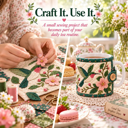 🌸Garden Quilted Mug Cozy DIY Kit