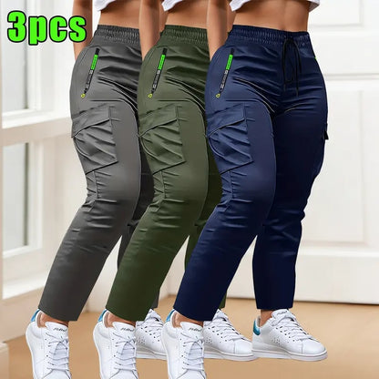 3-Pack women's multi-pocket slim-fit overalls
